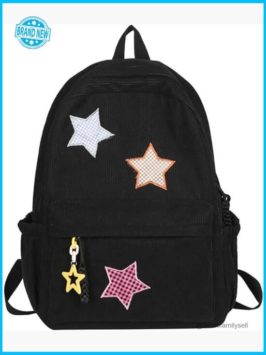 Other - Corduroy Star Backpack Y2K Preppy Aesthetic College Laptop Backpack Adjustable